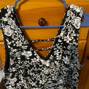 Torrid black floral sleeveless dress